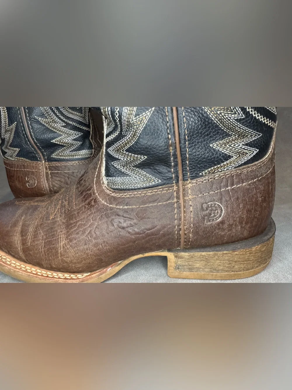 Durango Rebel Pro Western Cowboy Boots Brown Black Men’s 9M Square Toe DDB0292